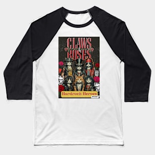 Claws and Roses | Rock Band Parody Baseball T-Shirt